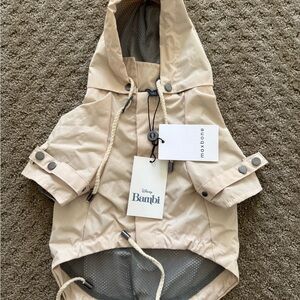 Max & Co. Bambi Cream Hooded Dog Raincoat with Drawcords